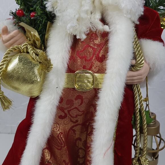 Vintage Old World Santa with Presents on Stand 17" Folk Art Santa Holiday‎ Decor - Picture 10 of 13